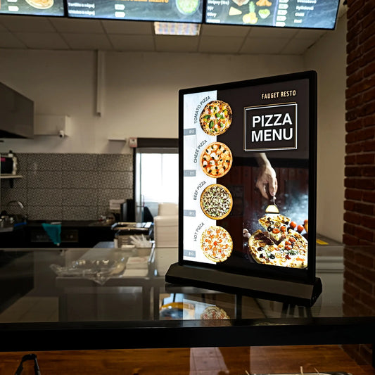 A4 stand LED double sided - Rechargeable