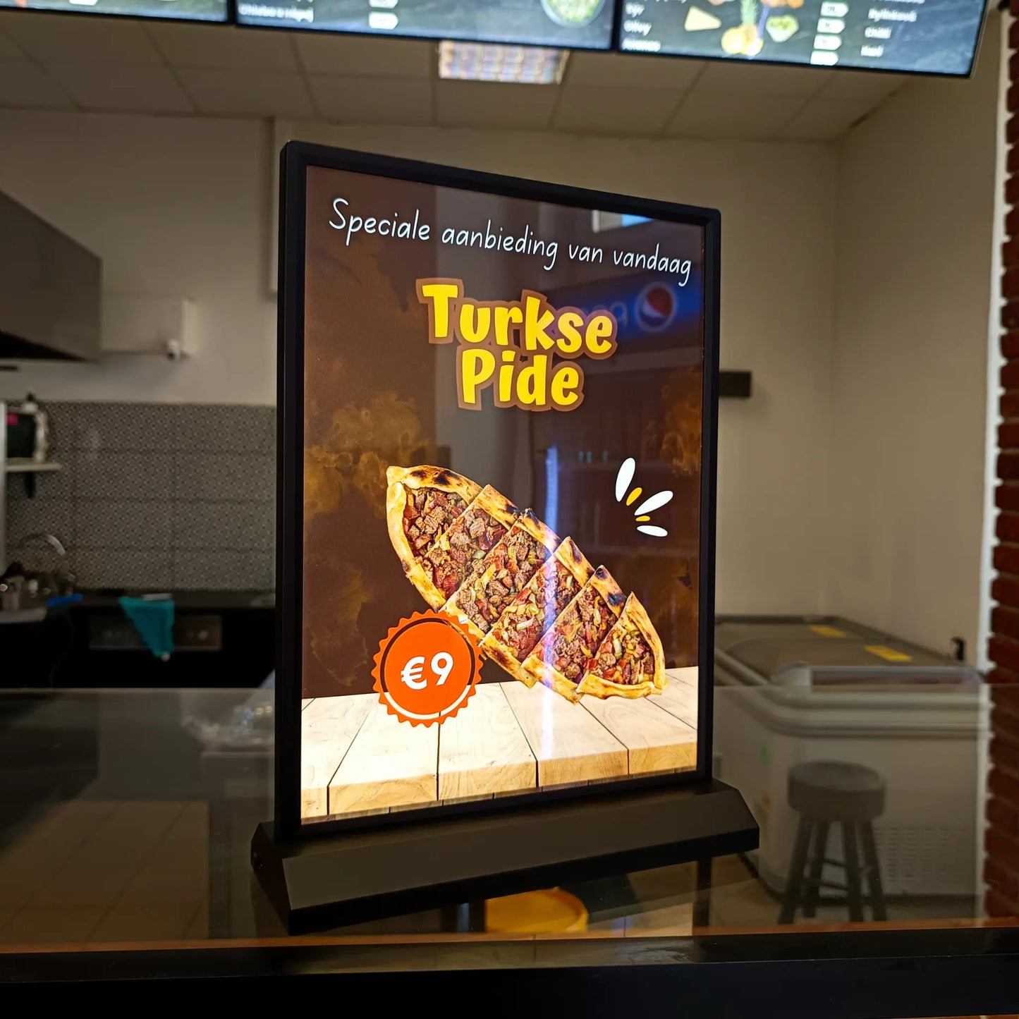 A4 stand LED double sided - Rechargeable